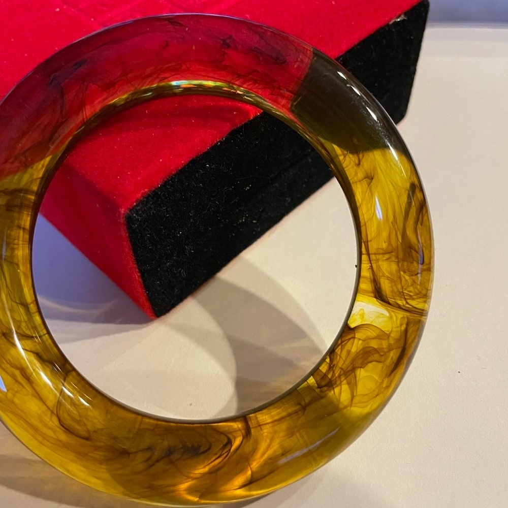 Yellow and Brown Ombré Resin Bracelet